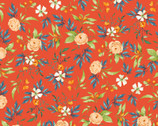 Bloom Wildly - Citrus Floral Orange by Heatherlee Chan from Clothworks Fabric