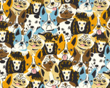 Kid’s Drawing OXFORD - Dogs Browns from Kokka Fabric