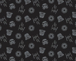 Star Wars FLANNEL - Darth Vader Stormtroopers Fighters Black from Camelot Fabrics