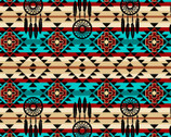 Southwest Sunset - Tribal Mystic Sand Turquoise from David Textiles Fabrics