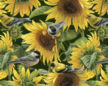 Farm Life - Sunflower Birds from David Textiles Fabrics