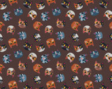 Cat’s Meow - Cat Face Brown by Allison Cole from Paintbrush Studio Fabrics