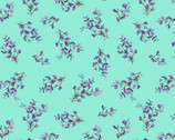 Radiance - Spring Sprigs Light Turquoise by Sue ZIpkin from Clothworks Fabric