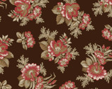 Ruby - Spaced Floral Espresso Brown by Bonnie Sullivan from Maywood Studio Fabric