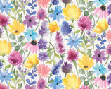 Bee Harmony - Floral Harmony White by Wild Apple from David Textiles Fabrics