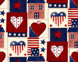 American Heart Patch Multi from David Textiles Fabrics