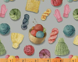 Knit N Purl - Knitting Accessories Grey by Whistler Studios from Windham Fabrics