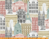 Merci Paris - Architecture Buildings Multi by Whistler Studios from Windham Fabrics
