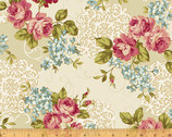 Spellbound - Floral Medallions Cream Metallic by Katia Hoffman from Windham Fabrics
