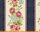 Spellbound - Floral Border Stripe Metallic by Katia Hoffman from Windham Fabrics