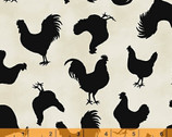 Les Poulets Encore - Poulets Chickens Cream by Whistler Studios from Windham Fabrics