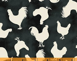 Les Poulets Encore - Poulets Chickens Black by Whistler Studios from Windham Fabrics