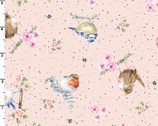 Bramble Patch - Tossed Birds Pink by Hannah Dale from Maywood Studio Fabric