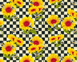 Sunshine and Bumblebees - Checkered Sunflower Bees from Print Concepts Fabric