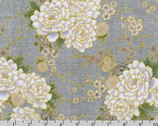 Imperial Collection 17 - Floral Branch Blooms Lt Charcoal Grey from Robert Kaufman Fabric