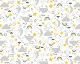 To The Moon and Back  Lullaby Dreams Cloud Rooms Stars White from Michael Miller Fabric