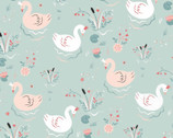 Bella Ballerina - Multicolored Swans Swans by Lucie Crovatto from Studio E Fabrics