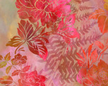 Garden of Dreams - Flower Leaves Red Glow from In The Beginning Fabric