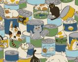 Variety Animals - Cats Cans Natural from Cosmo Fabric