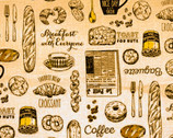 Blackboard Art - Cafe Items Food Natural from Cosmo Fabric