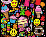 I Want Candy Black by Corey Paige from Print Concepts Fabric