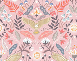 Enchanted Metallic - Owl Pink from Lewis and Irene Fabric