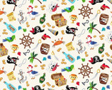 Pirates - Icons Cream from Makower UK  Fabric