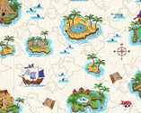 Pirates - Islands Cream from Makower UK  Fabric