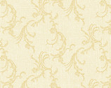Accent on Sunflowers - Accent Scroll Butter by Jackie Robinson from Benartex Fabrics