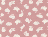 Moon Rabbit Organic DOUBLE GAUZE - Rabbits Pink from Paintbrush Studio Fabrics