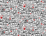 Bonjour - Parisian Words Paris French White from Timeless Treasures Fabric