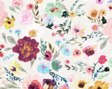 New Earth - Floral Light Cream by Esther Fallon-Lau from Clothworks Fabric