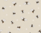 Queen Bee - Bees Cream from Lewis and Irene Fabric