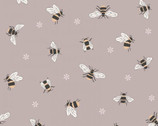 Queen Bee - Bees Warm Beige from Lewis and Irene Fabric