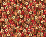 Reflections - Buds Brown and Red from Lewis and Irene Fabric