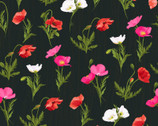 Positively Poppies - Meadow Black by Diane Neukirch from Clothworks Fabric