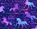 Unicorn Dreams - Unicorn Silhouette Royal Multi by Color Principle from Henry Glass Fabric