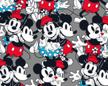 Mickey and Minnie - Vintage Love Packed Grey by Disney from Springs Creative Fabric