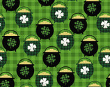 Hello Lucky - Pot of Gold Green by Andrea Tachiera from Henry Glass Fabric