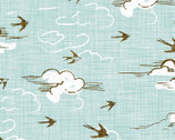 New Earth - Bird Sky Light Turquoise by Esther Fallon-Lau from Clothworks Fabric