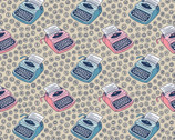 Literary - Typewriters Cream Tan from Camelot Fabrics