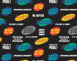 Seinfeld - Catchphrases Black from Camelot Fabrics