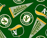 MLB Oakland A’s FLEECE Green from Fabric Traditions Fabric