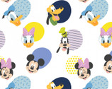 Disney Mickey Mouse Play All Day - Hello Memphis White from Camelot Fabrics