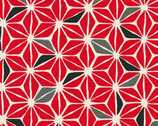 Haori Shantung - Geometric Design Red from Robert Kaufman Fabrics