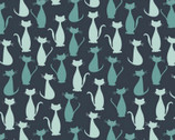 Spooky Hollow - Cats Teal from Riley Blake Fabric