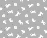 Small Things Polar Animals - Arctic Fox Silver Pearl from Lewis and Irene Fabric