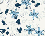 Blue Goose - Floral from Clothworks Fabric