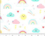 Hello Sunshine - Rainbows White 35350 11 by Abi Hall from Moda Fabrics