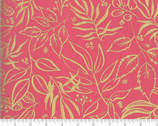 Moody Bloom - Floral Leaf Metallic Fuchsia 8449 13M by Create Joy from Moda Fabrics